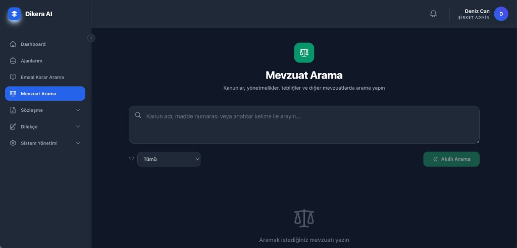 Mevzuat arama ekranı